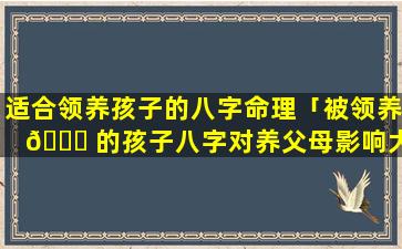 适合领养孩子的八字命理「被领养 🐈 的孩子八字对养父母影响大吗」